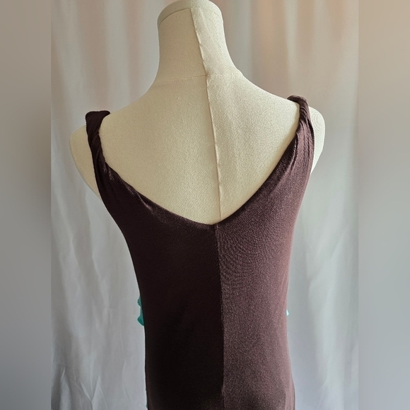 Allen B By Allen Schwartz Colorblock Stretch Dress Turquoise White Brown Sz. S - Picture 7 of 11